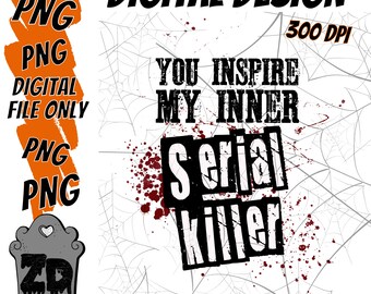 Serial killer PNG - Sublimation Digital Download PNG, Spooky Halloween png, Horror Creepy png