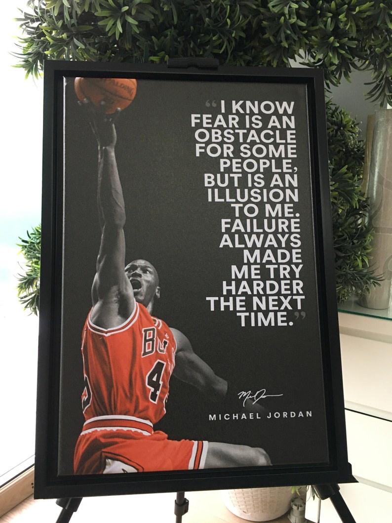 Michael Jordan Quote Wall Art Canvas Inspirational Success Etsy