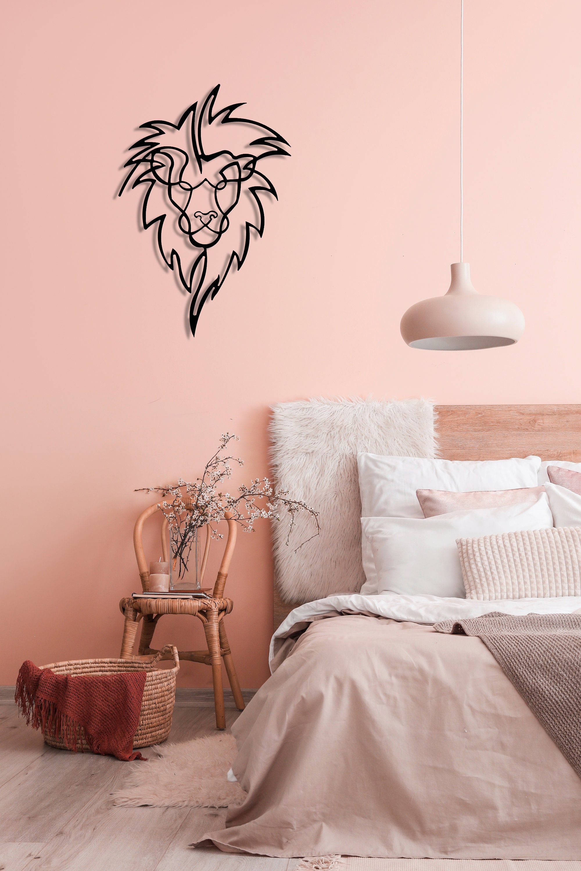 LION Metal Wall Art / Lion Metal Art Decor / Black Metal Wall Etsy