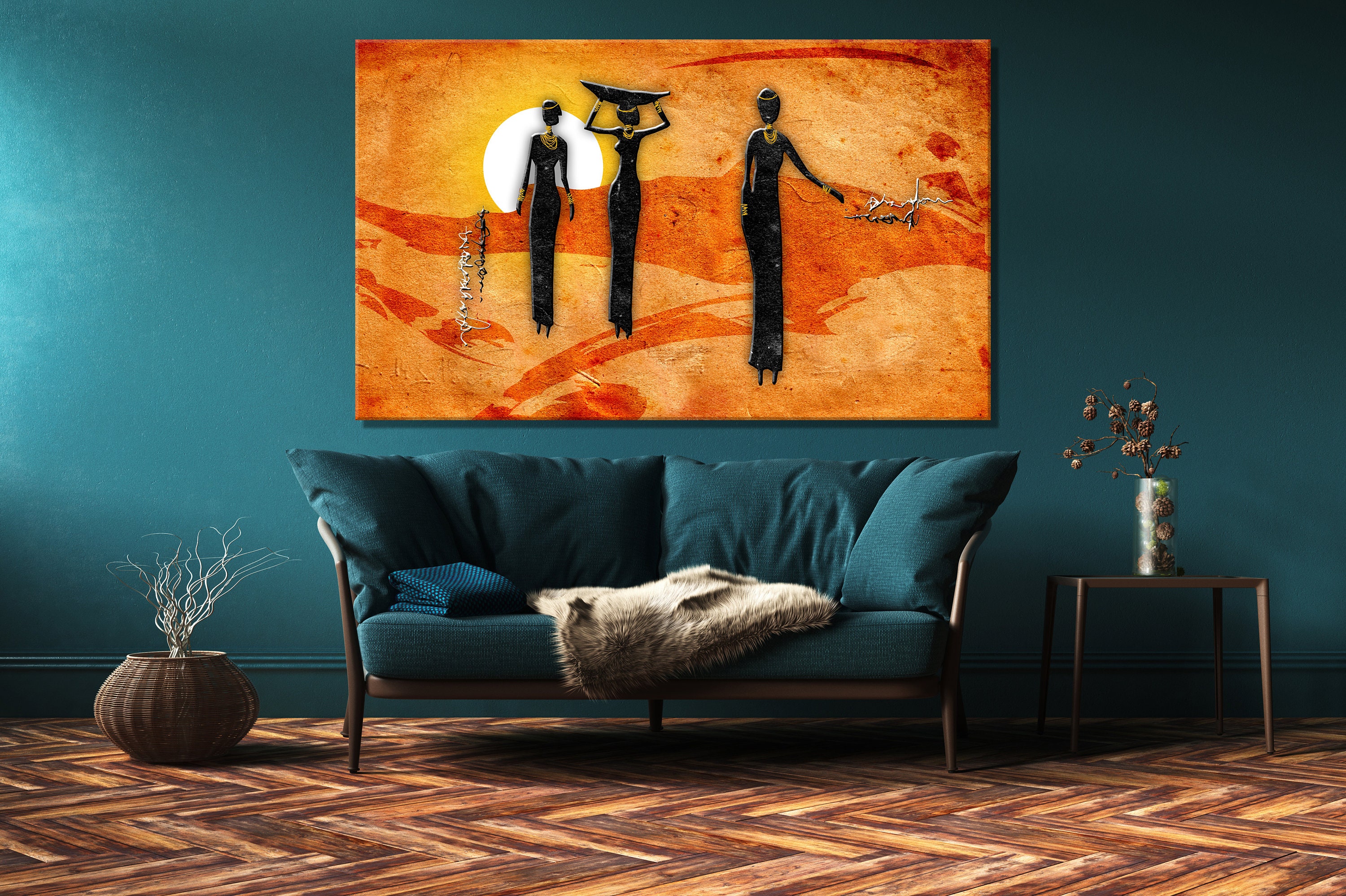 Retro Afro African Canvas /African Ethnic Vintage Wall Art Etsy