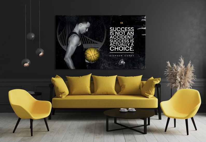 Stephen Curry Motivation Canvas Basketball Quote Wall Canvas Etsy