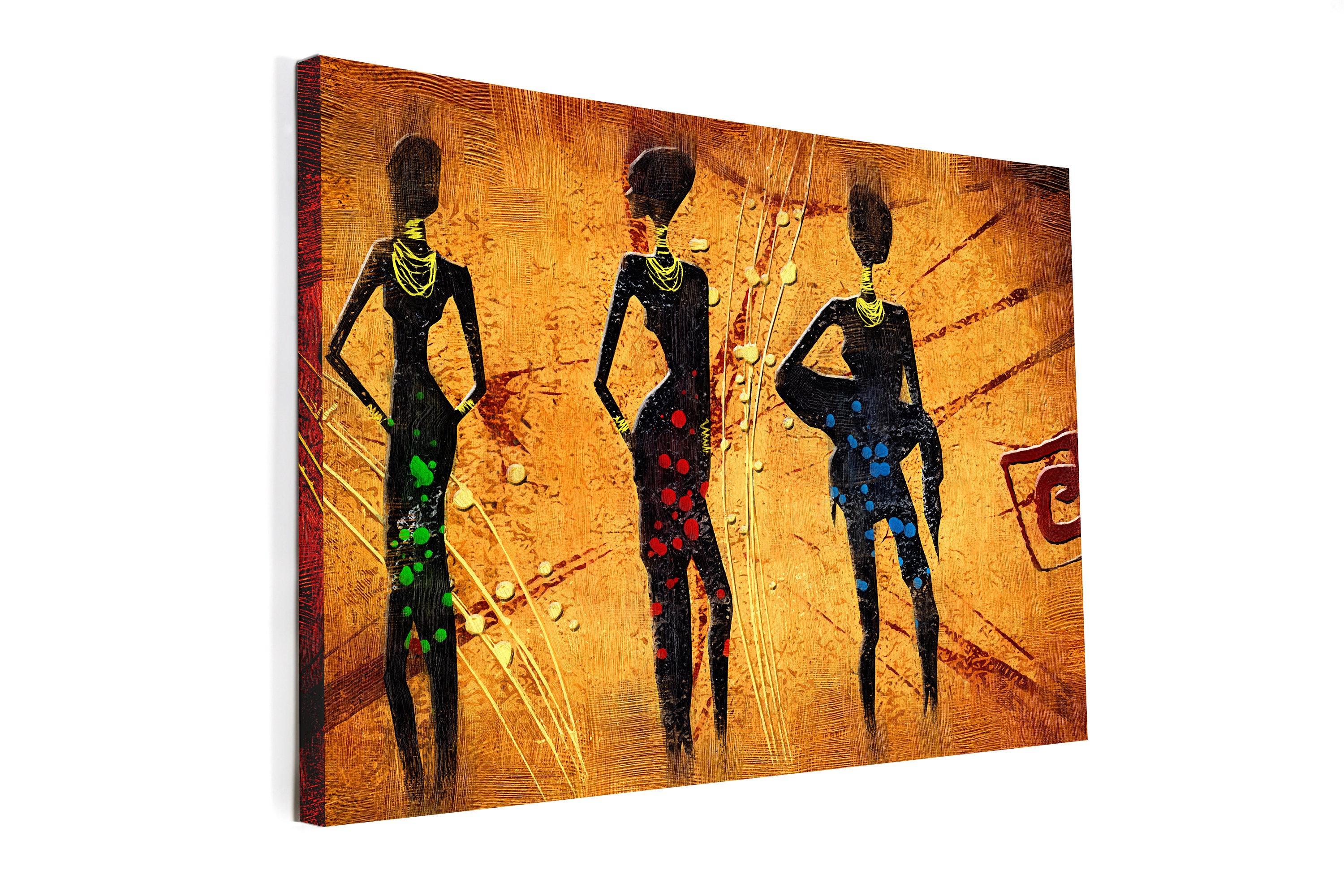 African American Art Canvas / Ethnic Retro Canvas / Printed Etsy