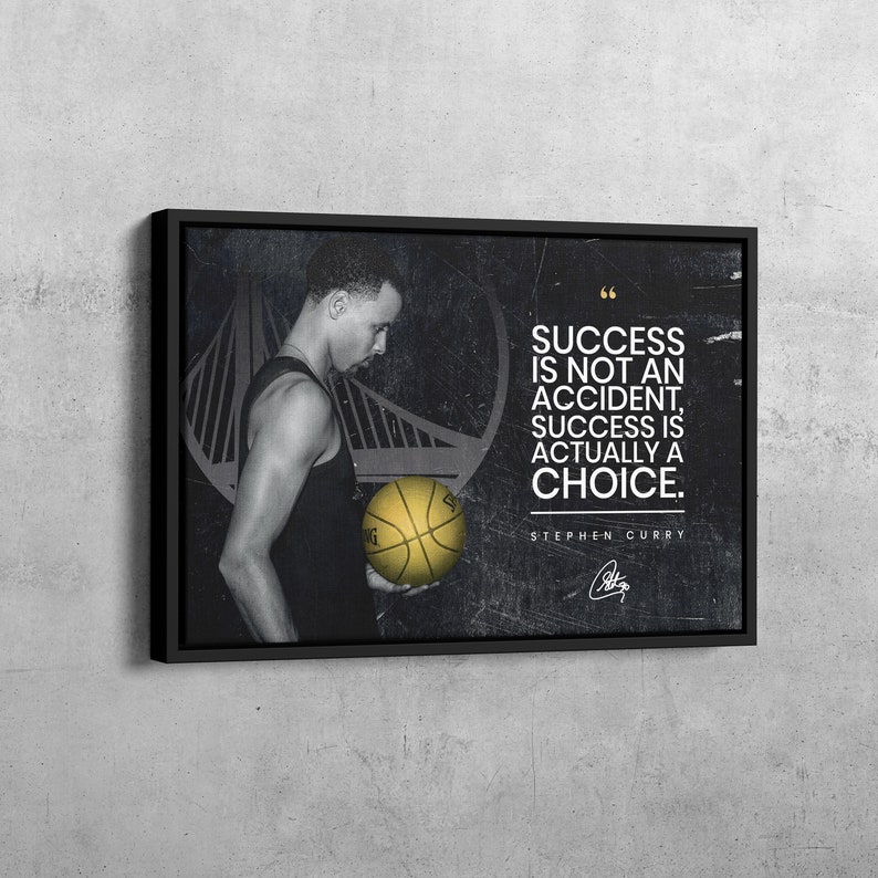 Stephen Curry Motivation Canvas Basketball Quote Wall Canvas Etsy
