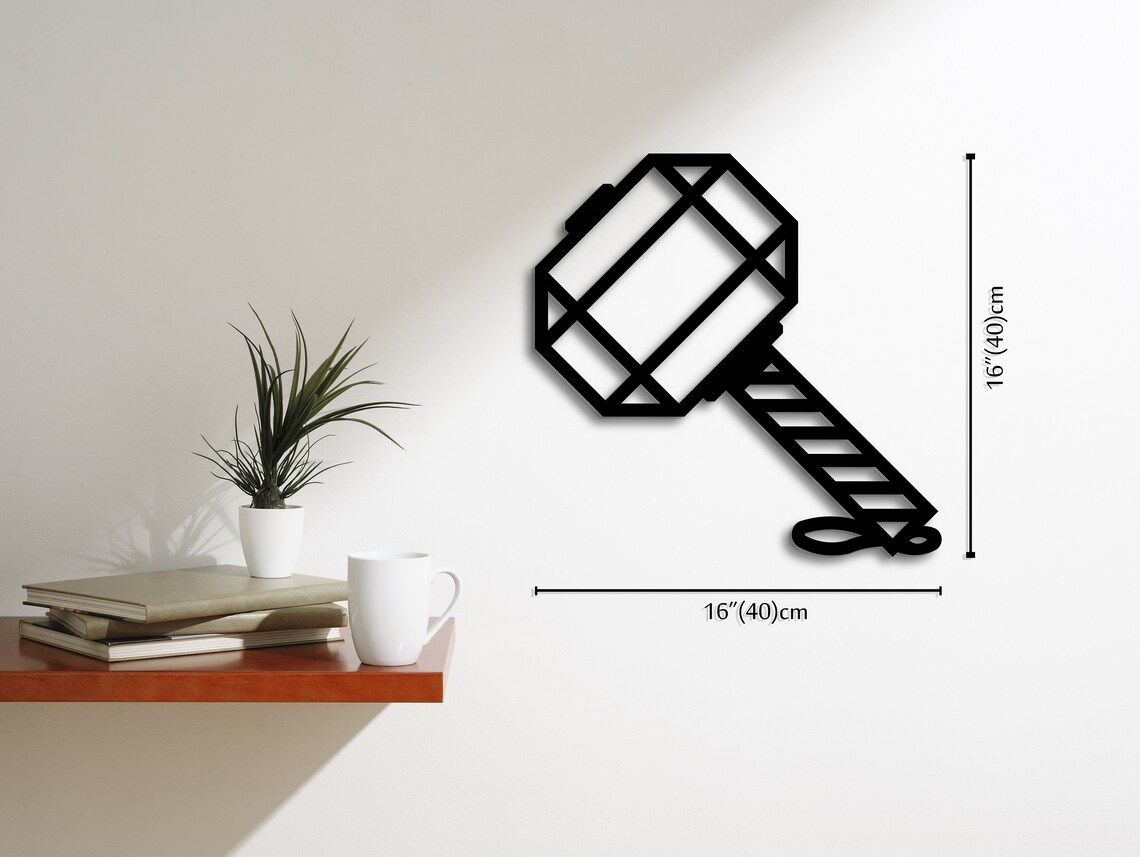 Metal Thor's Hammer Wall Art Avengers Hero Mjolnir Metal Etsy