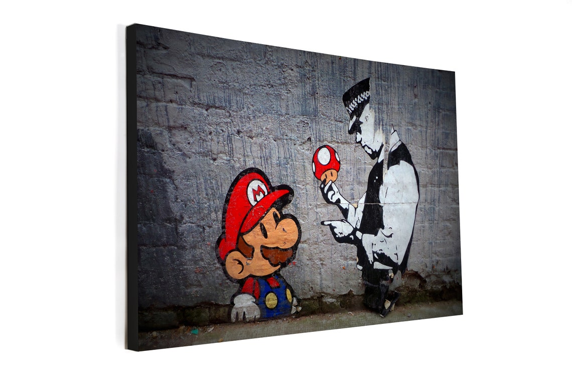 BANKSY Super Mario Canvas / Super Mario Brothers Canvas / Etsy