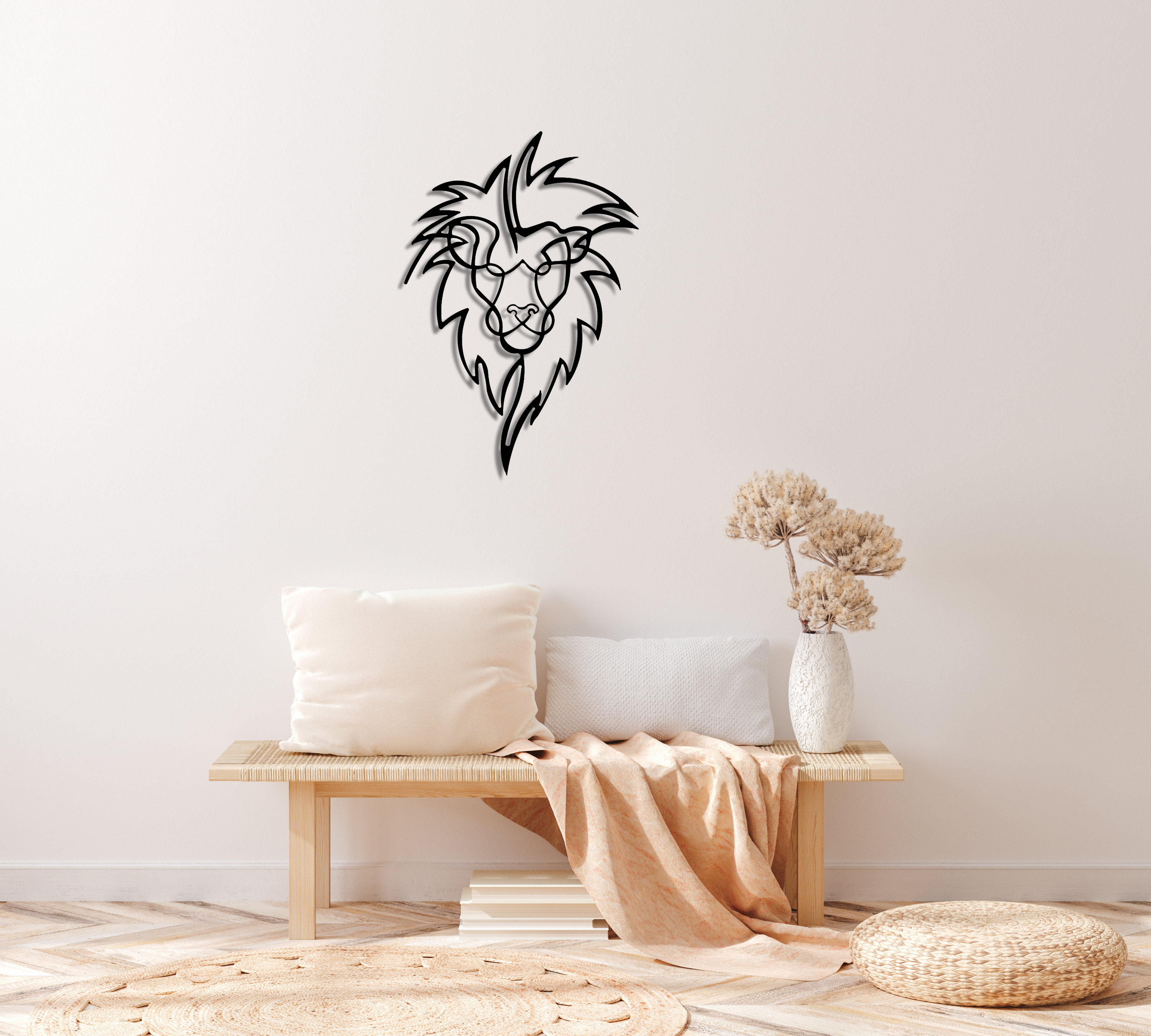 LION Metal Wall Art / Lion Metal Art Decor / Black Metal Wall Etsy