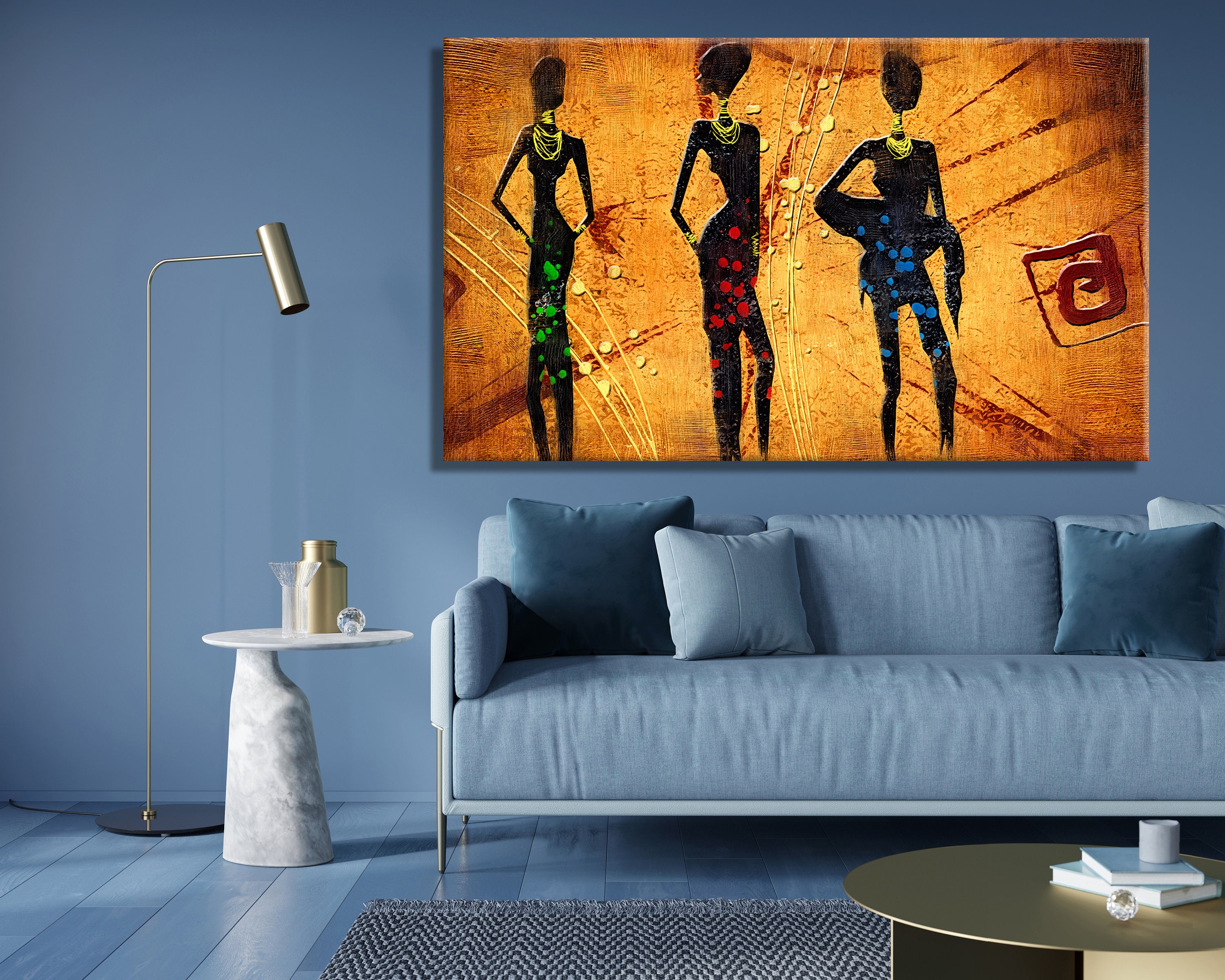African American Art Canvas / Ethnic Retro Canvas / Printed Etsy