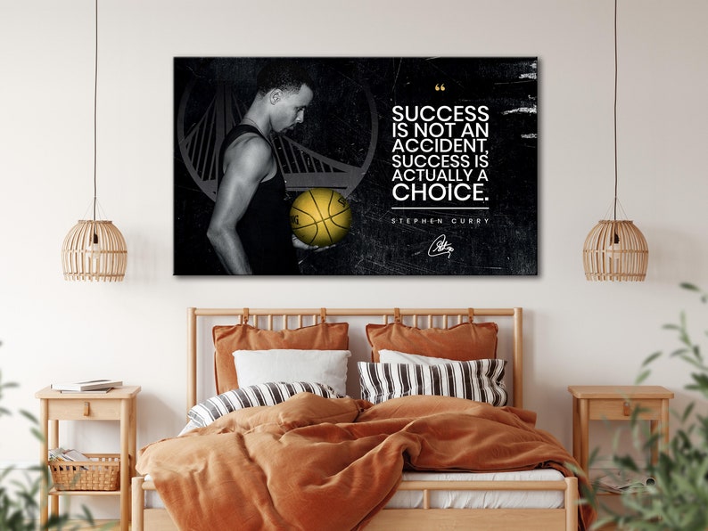 Stephen Curry Motivation Canvas Basketball Quote Wall Canvas Etsy
