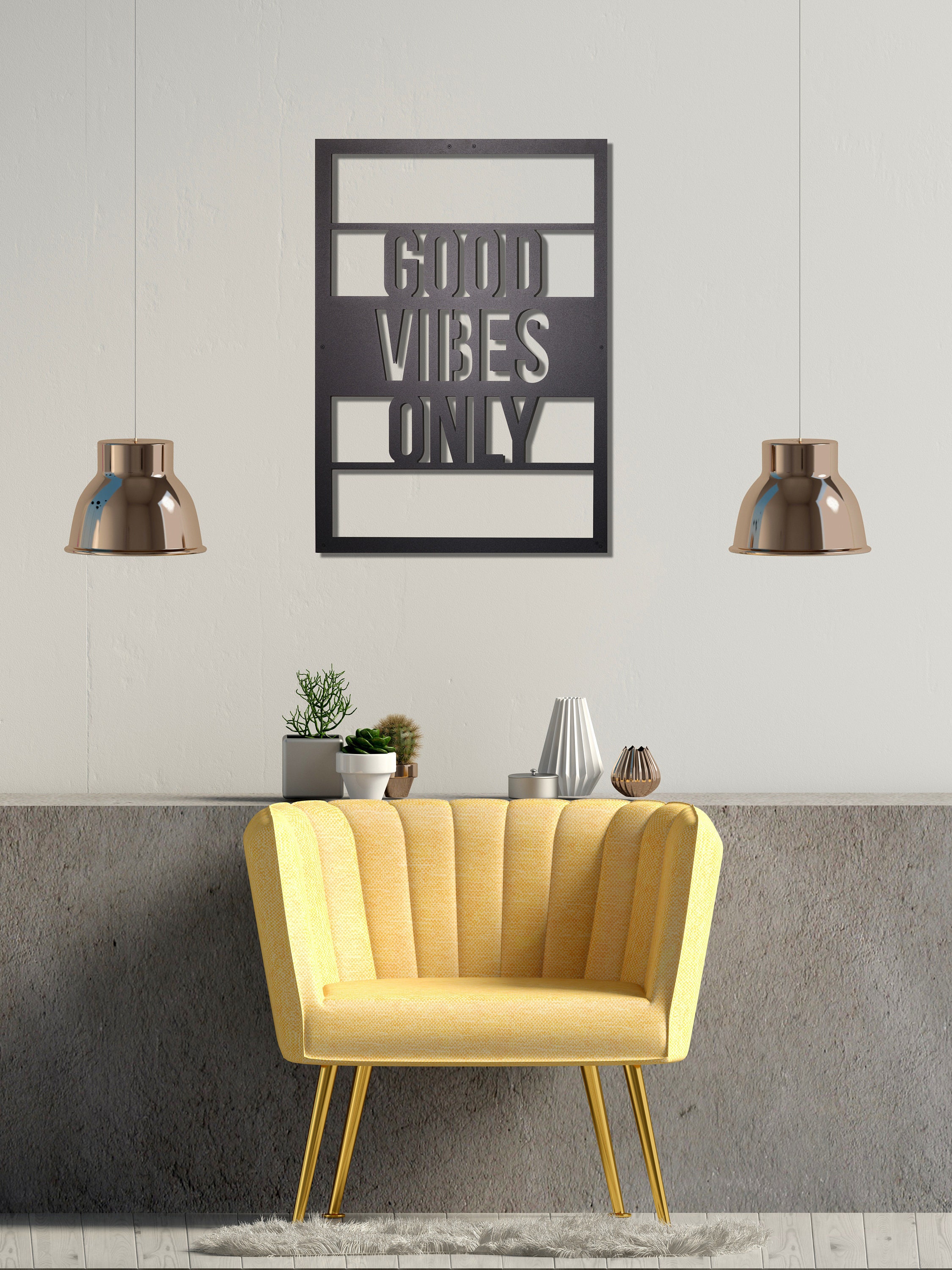 Wall Décor Wall Hangings Good Vibes Only Metal Wall Decor Metal Wall