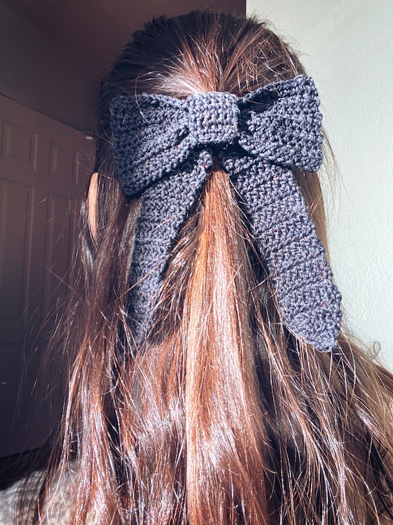 crochet bow hair tie