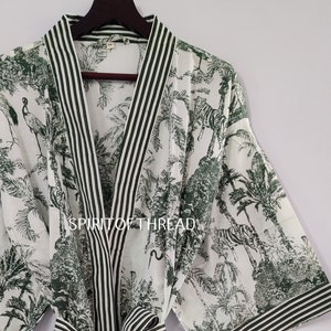 Bath Robe,Cotton Kimono,Indian Hand block Anokhi India Print Bath Robe,Night Wear Suit,Swim Wear,Dressing Gown
