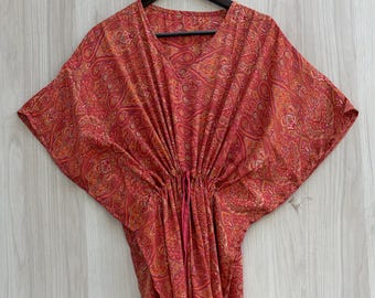 Vestido caftán de seda: Prenda de playa estilo bohemio # 22