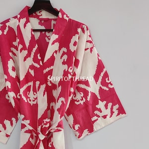 Beautiful Cotton Kimono Dress, Bath Robe Kimono, hand Block Printed Cotton Kimono, Shower Robe, Cotton Kimono Robe, Dressing Gown