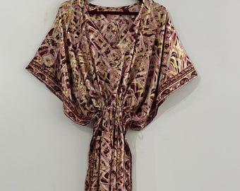 Caftán de tela reciclada con estampado floral: Vestido ligero n.° 04