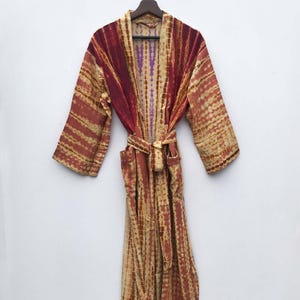Silk Crepe Kimono, Tie Dye Silk Kimono, elegant tie dye kimono dress • boho kimono wrap robe • festival dress • sustainable clothing # 22