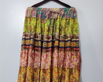 Long Skirt Funky Style Wear Bohemian Dress Maxi Dress patchwork dress Hippie Skirt colorful patchwork skirt #04