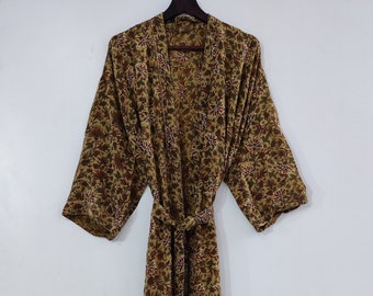 Crepe Silk kimono robe Embroidery floral kimono Honeymoon lounge wear Long silk kimono Bridesmaid gift Beach cover up #CSK 17