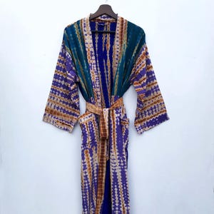 Women&#39;s Tie-Dye Kimono Robe | Unique Long Bikini Cover-Up | Stylish Summer Vacation Beachwear | Loose-Fit Resort Outfit Wear # 35