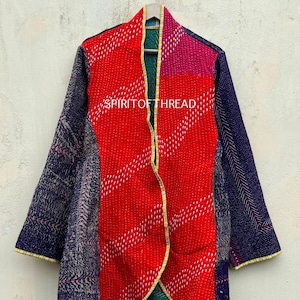 Floral Kantha Jacket, Vintage Kantha Jacket, Fine Kantha Coat, Jackets, Vintage Kantha Jacket, Kimono Style Kantha Jacket Kantha Kimono 36