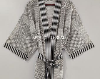Kimono de algodón estampado a mano: una prenda ligera para el verano