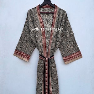 Kimono-Roben aus 100% Baumwolle, Kleider, Kimono aus reiner Baumwolle, Baumwoll-Kimono, Festival-Kleidung, Kimono-Kaftan, orientalischer Kimono, Damenrobe Bild 1