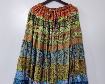 Boho Patchwork skirt ,Maxi Dress, patchwork dress,Hippie Skirt,Bohemian dress,gypsy dress Free Size Patchwork Skirt Multi-layer Skirt  #02