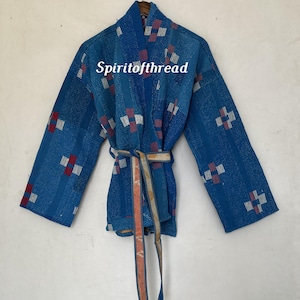 Handmade Reversible Kantha Jacket: Boho Hippie Patchwork Coat