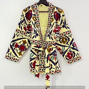 Exclusive Indian Hand Embroidered Suzani Jacket - Women Suzani Short Kimono Jacket