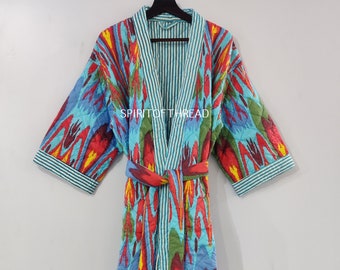 Express Delivery Multicolour 100% Cotton Quilted Robe Kimono Jacket Etsy’s Pick Japanese Kimono Bestseller Cotton Kimono Robe Free Delivery