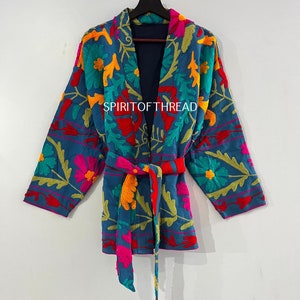 Bestseller, Suzani Embroidery Jacket, Winter Jacket, Womens Coat, Quilted Jacket, Unisex Coat, Suzani Short Jacket, Gift for her