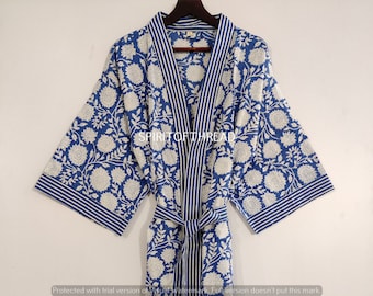 100% Cotton kimono Robes, Pure cotton Kimono, Block Print Cotton Kimono, Festival Clothing, Kimono Kaftan, Oriental Robe, Women&#39;s robes