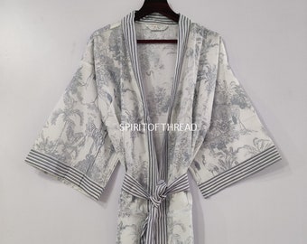 Robes, Lightweight pure cotton kimono robe, ladies night gown kimono dressing gown, bridesmaid gowns, sustainable women bathrobe, Kimono