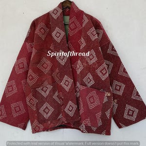 Reversible Kantha Jacket: Handmade Boho Patchwork Cotton Coat