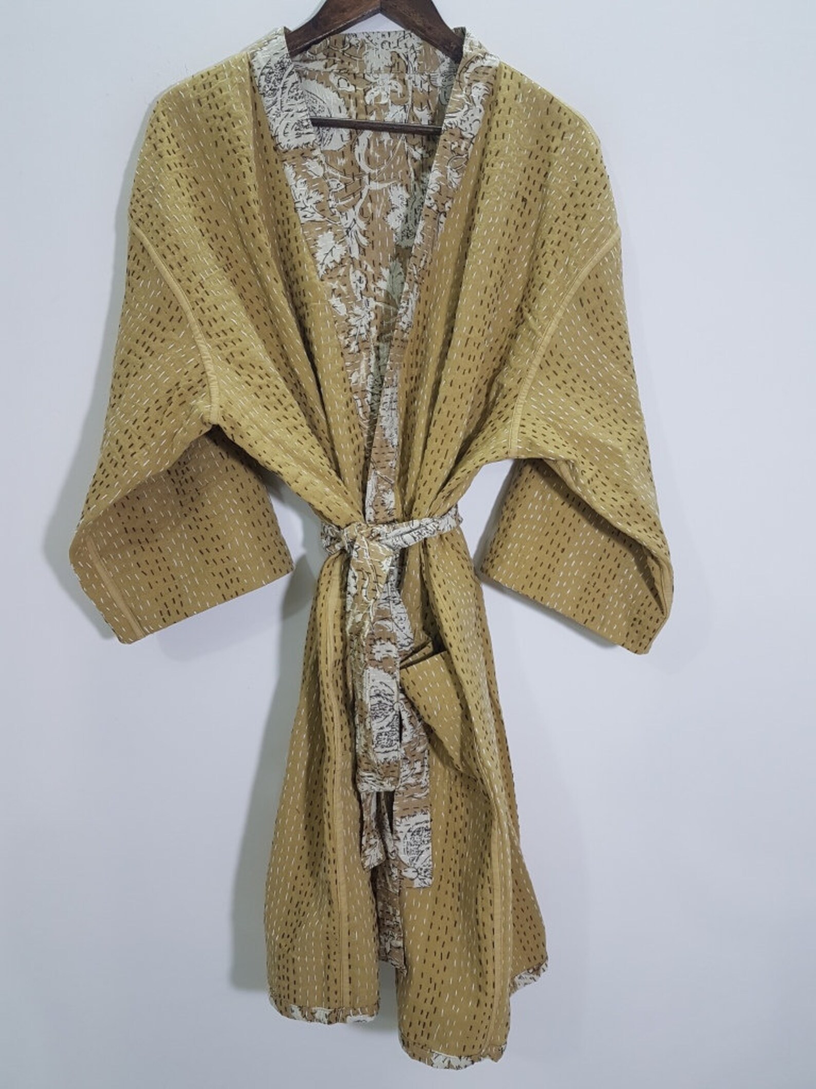 Robes Embroidery Cotton Coats Robe Handmade Cotton Print Etsy