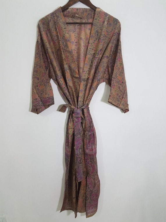 Dressing Gown Kimono Vintage Clothing Night Wear Silk | Etsy