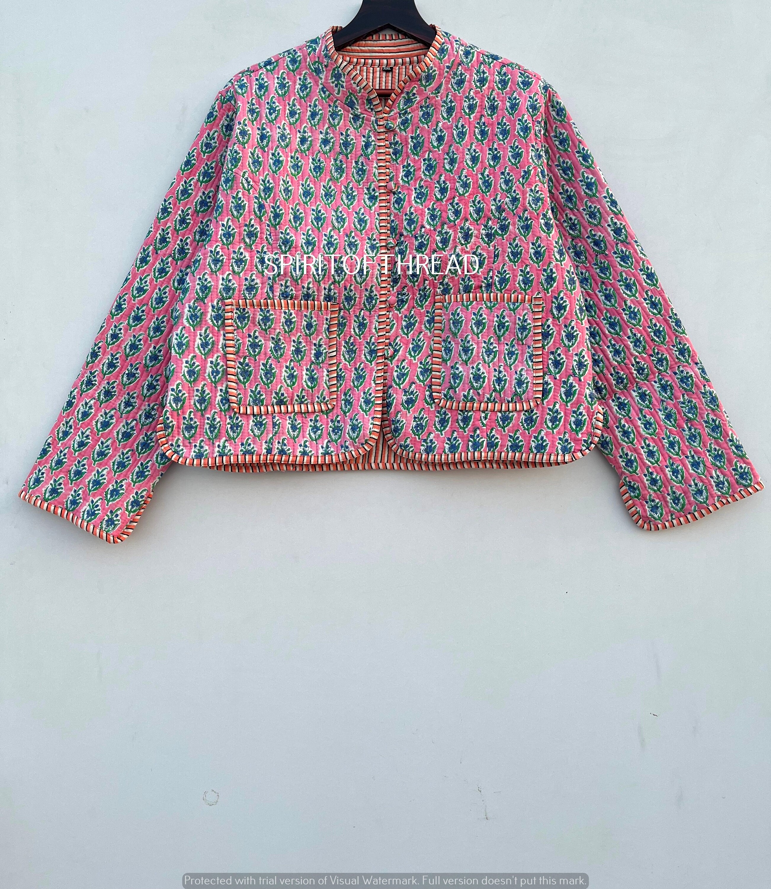 AMERI ★ INDIA BLOCK PRINT JACKET Reversible Block Print Quilted Jacket: Indian Patola Cotton