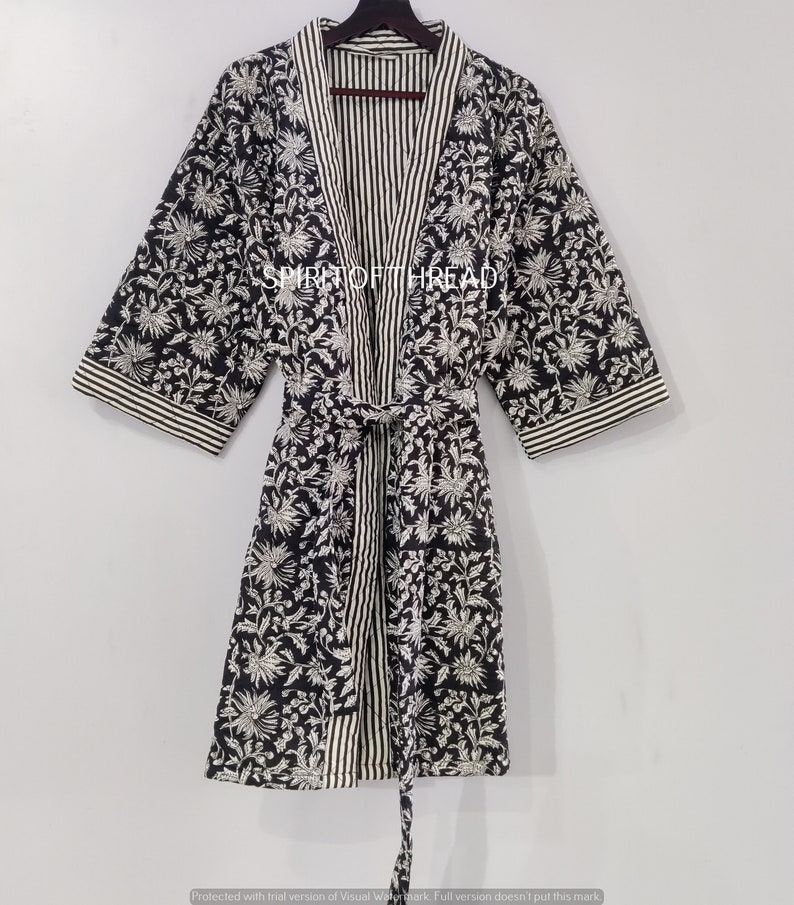 Buy Free Delivery 100 Cotton Quilted Kimono Robe Jacket Online in