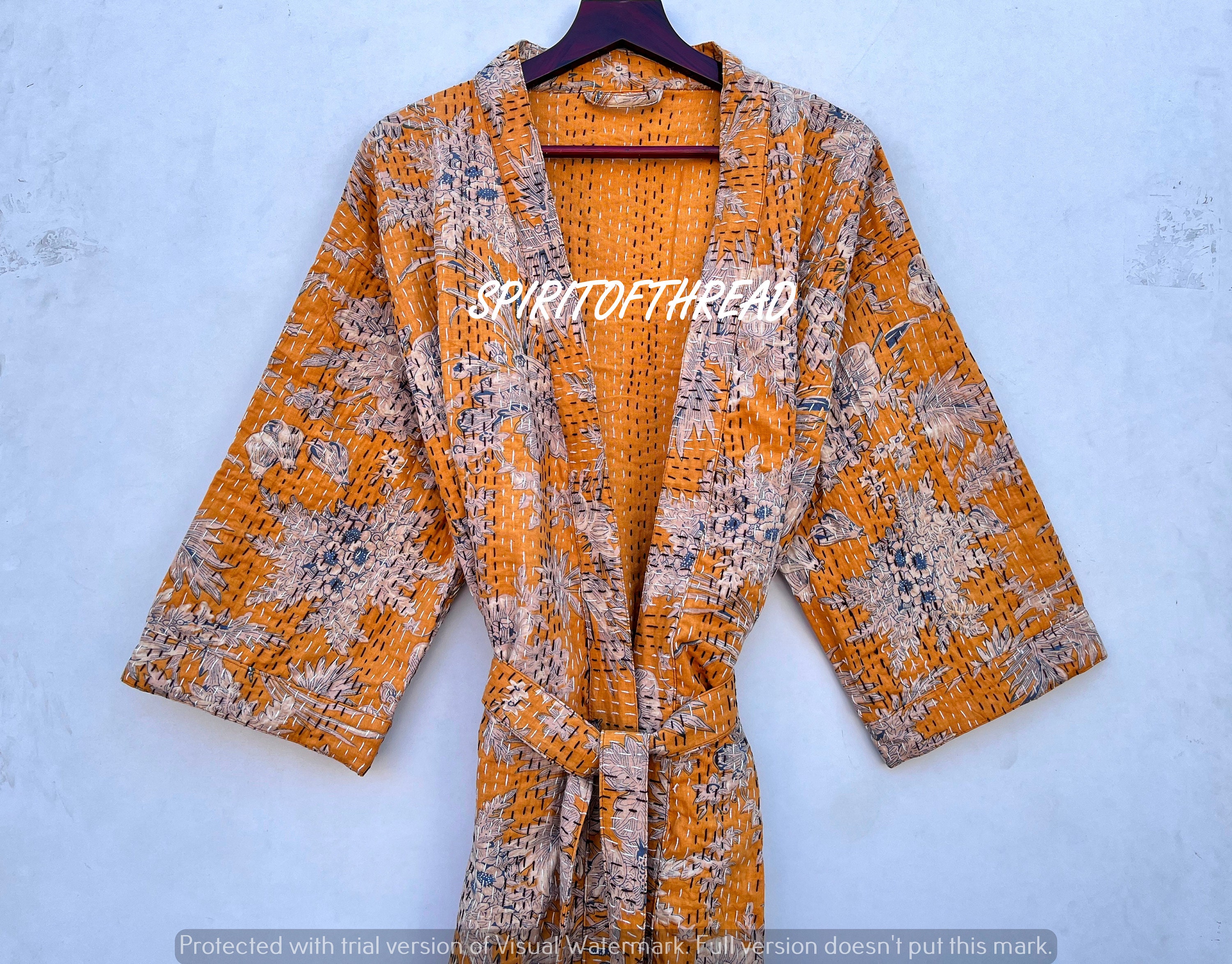 Buy Robes Embroidery Kimono, Man's Robe, Handmade Robes, Kantha Kimono