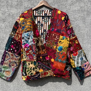 Broderad Banjara-jacka: Vintage Kutch Tribal Coat # 09