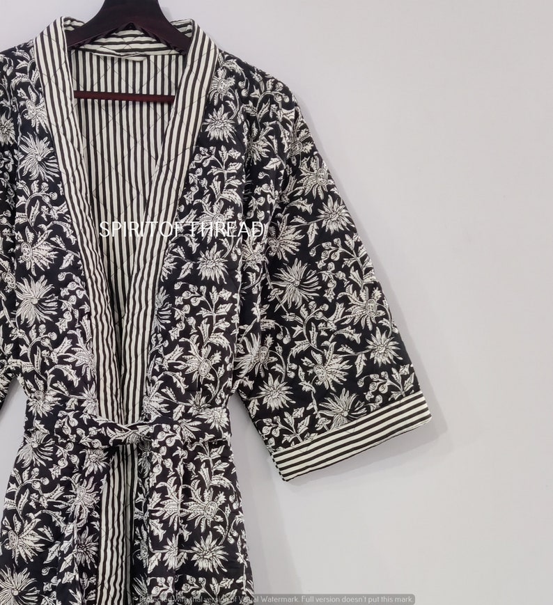 Buy Free Delivery 100 Cotton Quilted Kimono Robe Jacket Online in