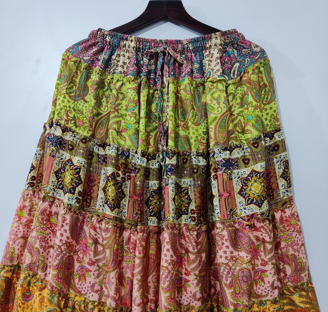 Patchwork Versatile A-Line Flowy Skirt