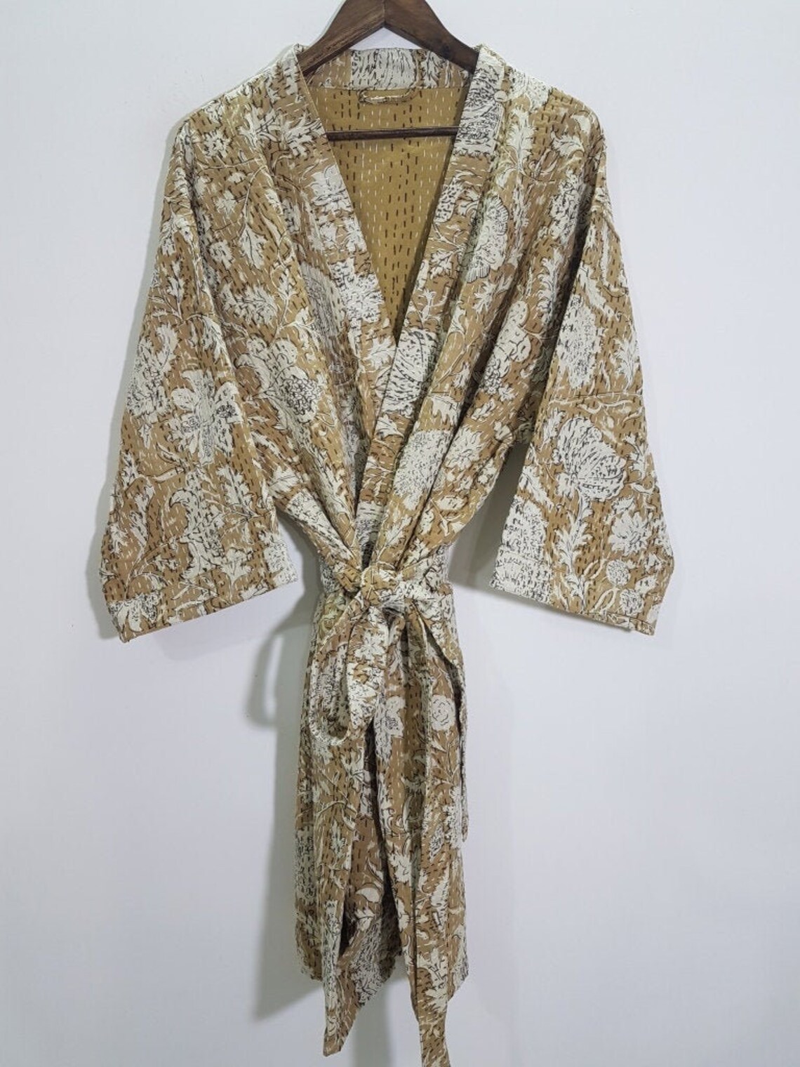 Robes Embroidery Cotton Coats Robe Handmade Cotton Print Etsy