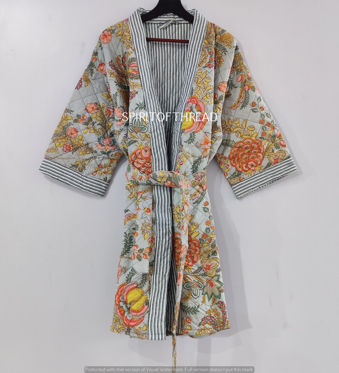 Cotton Quilted Robe, Quilted Kimono, Robes, Traditional Kimono, Cotton