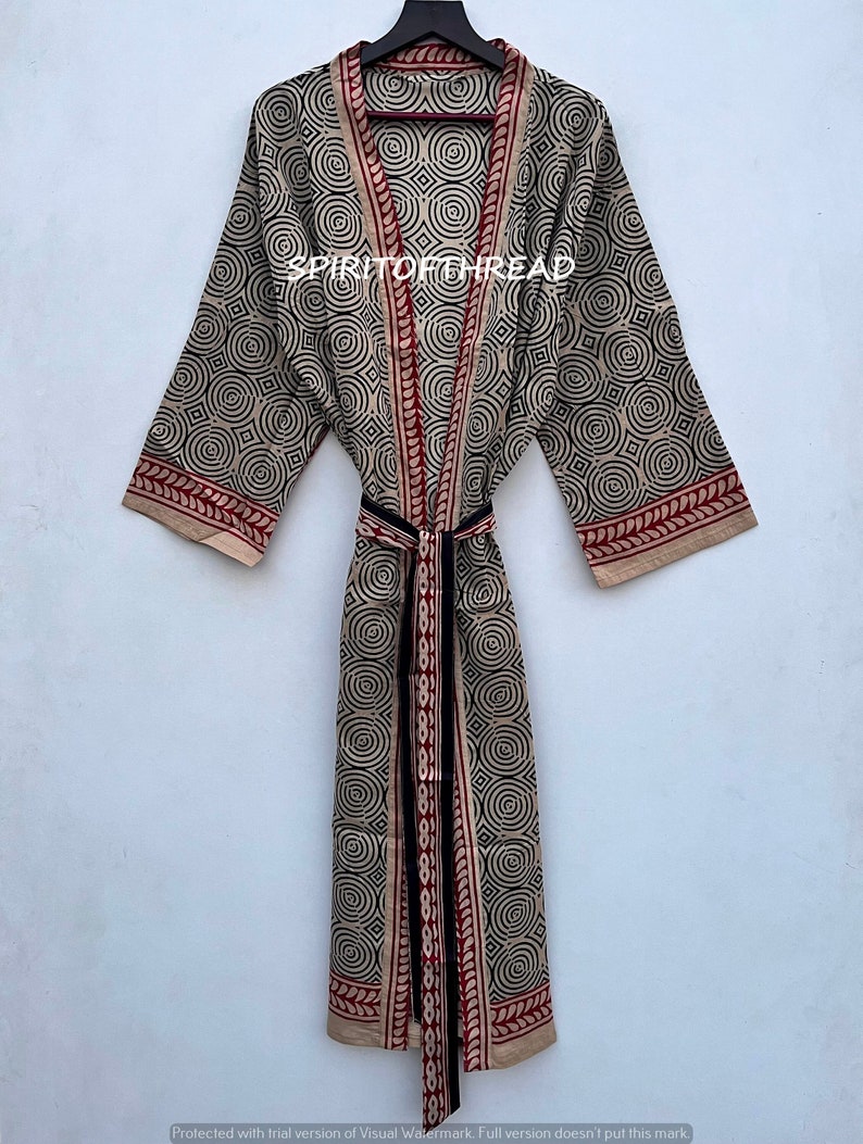 Kimono-Roben aus 100% Baumwolle, Kleider, Kimono aus reiner Baumwolle, Baumwoll-Kimono, Festival-Kleidung, Kimono-Kaftan, orientalischer Kimono, Damenrobe Bild 1