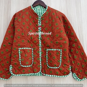 Reversible Jacket Cotton jacket Winter jacket Quilted jacket New stylish jacket Handmade Jacket