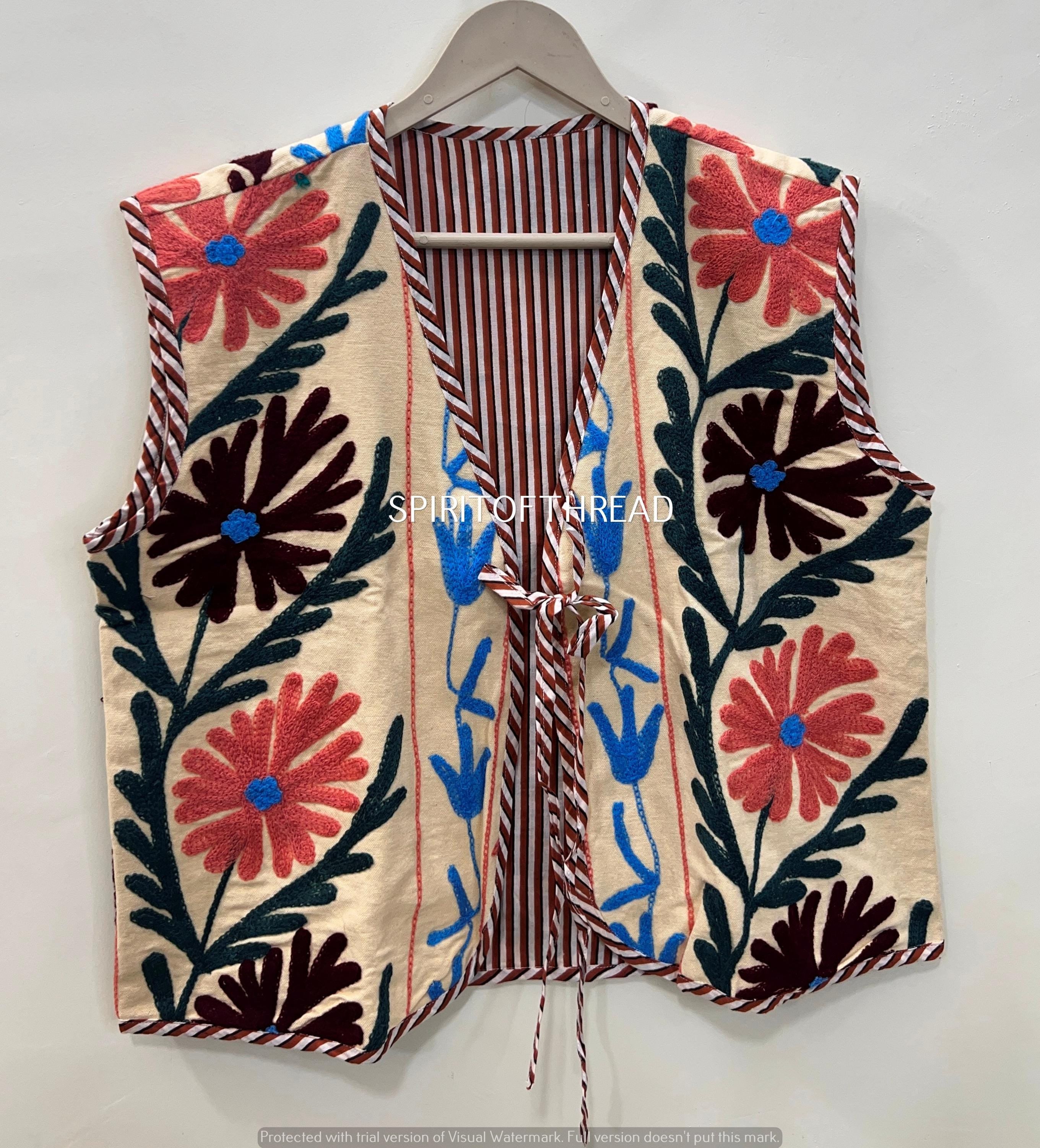 Handmade Suzani Embroidered Vest: Indian Kotti Jacket - Etsy