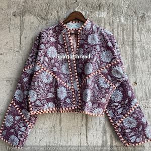 Reversible Vintage Kantha Jacket: Handmade Boho Quilted Coat