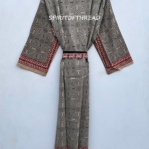 Kimono-Roben aus 100% Baumwolle, Kleider, Kimono aus reiner Baumwolle, Baumwoll-Kimono, Festival-Kleidung, Kimono-Kaftan, orientalischer Kimono, Damenrobe Bild 6