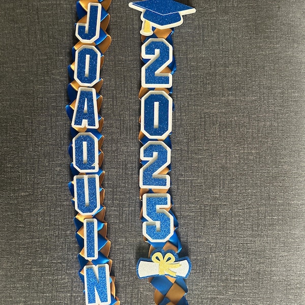 Glitter Double Layer Graduation Lei cutouts, GRAD/Letters/Numbers/Graduation Cap Topper/DIY Cutouts, Lei Decor, Custome name. Caps only