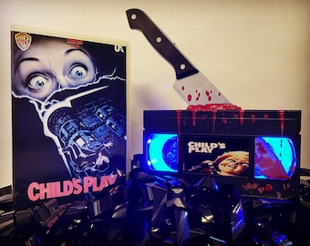 Deluxe Child's Play VHS Lamp, Horror Movie Film, a great gift for film lovers & Chucky fans